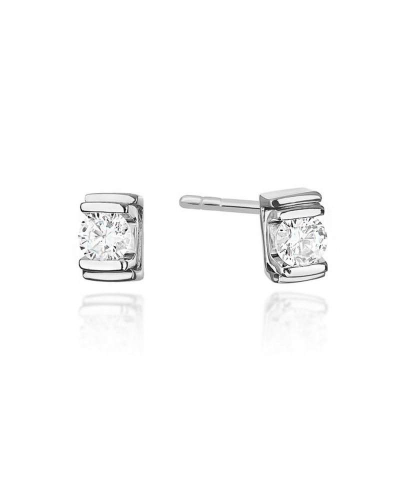 Náušnice Bonore - Biele Zlato 585 - Diamant 0,1 ct
