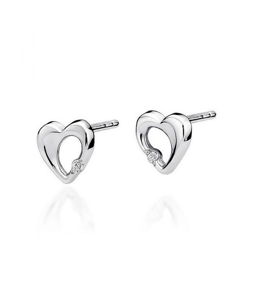 Náušnice Bonore - Biele Zlato 585 - Diamant 0,0086 ct