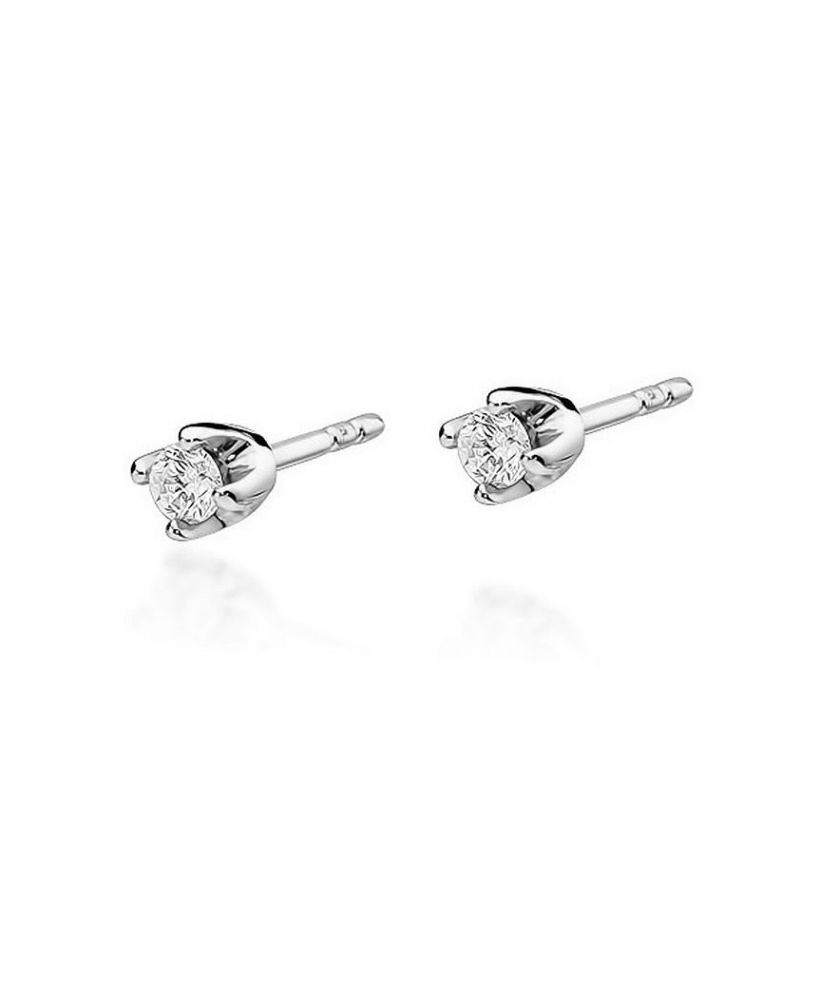 Náušnice Bonore - Biele Zlato 585 - Diamant 0,1 ct