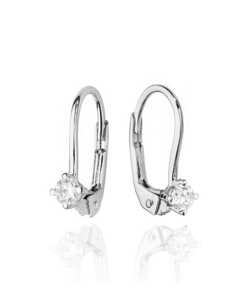 Náušnice Bonore - Biele Zlato 585 - Diamant 0,1 ct