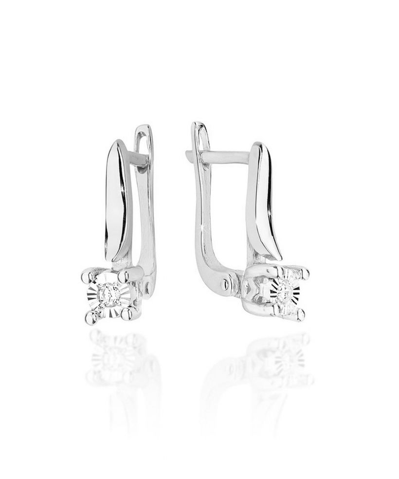 Náušnice Bonore - Biele Zlato 585 - Diamant 0,03 ct