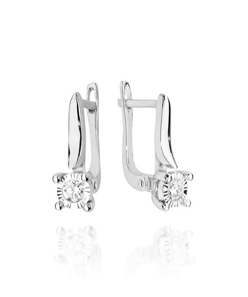 Náušnice Bonore - Biele Zlato 585 - Diamant 0,08 ct