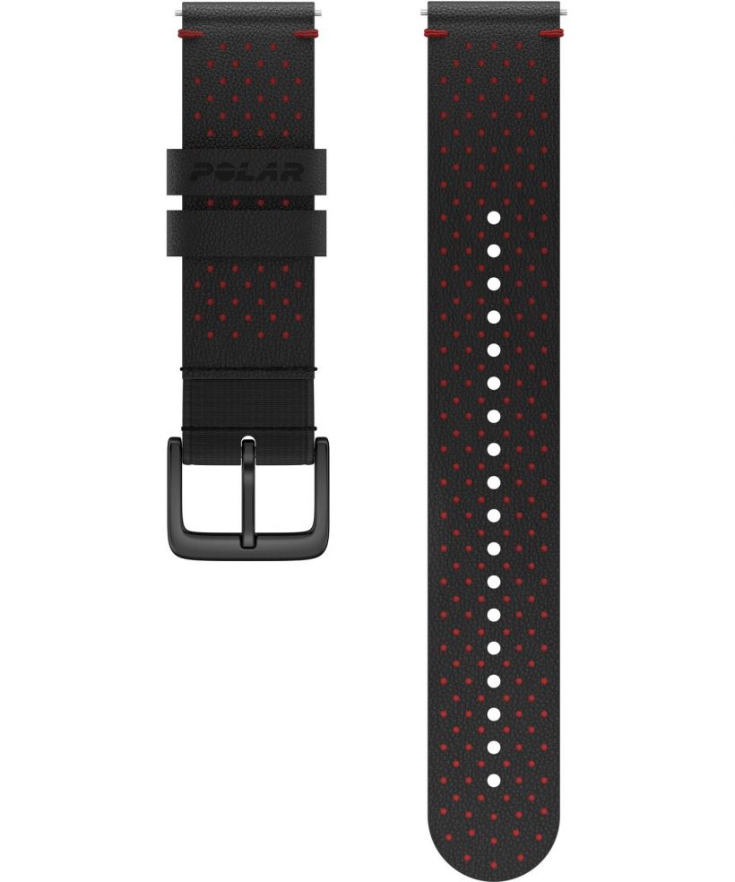 Remienek Polar Perforated Leather Black-Red M/L