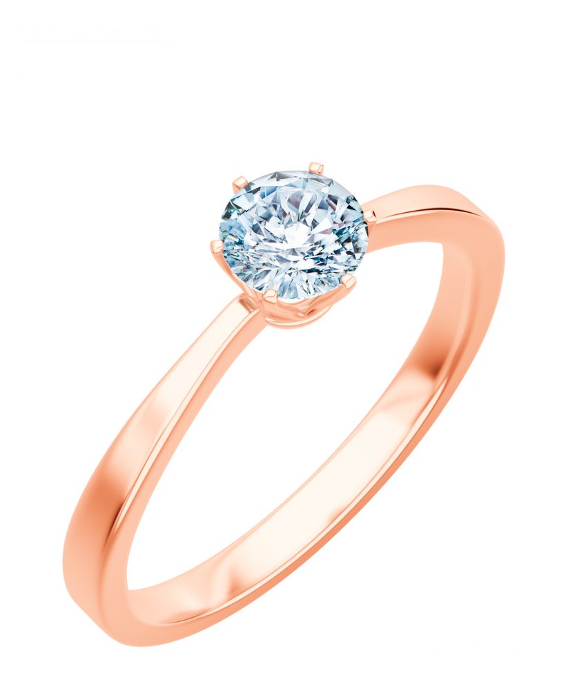 Prsteň Bonore - Ružové Zlato 585 - Diamant 1 ct