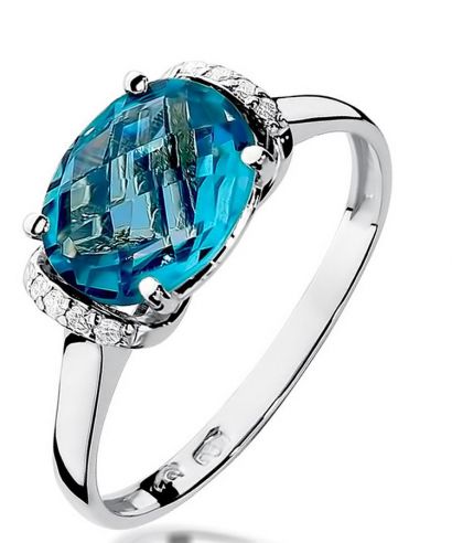 Prsteň Bonore - Biele Zlato 585 - Topaz 1,7 ct
