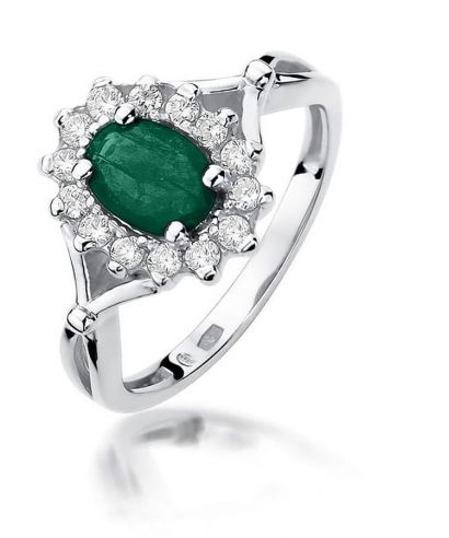 Prsteň Bonore - Biele Zlato 585 - Smaragd 0,8 ct