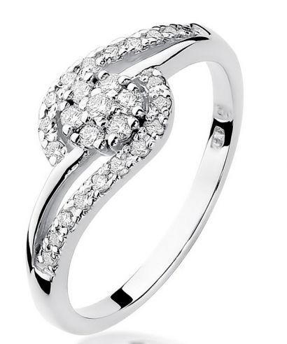 Prsteň Bonore - Biele Zlato 585 - Diamant 0,1 ct