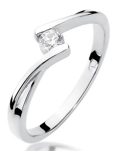 Prsteň Bonore - Biele Zlato 585 - Diamant 0,1 ct