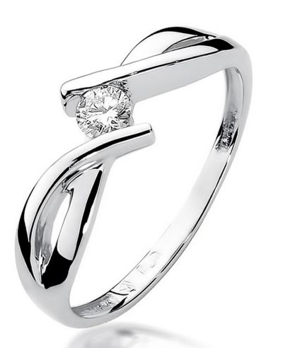 Prsteň Bonore - Biele Zlato 585 - Diamant 0,1 ct
