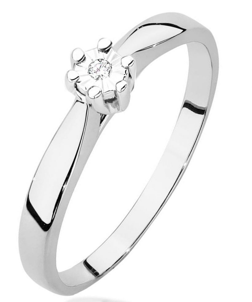 Prsteň Bonore - Biele Zlato 585 - Diamant 0,01 ct