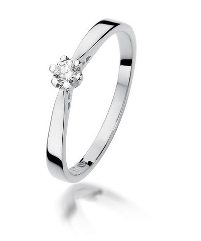 Prsteň Bonore - Biele Zlato 585 - Diamant 0,1 ct