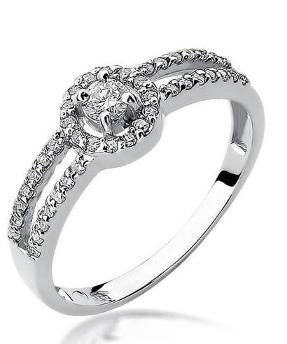 Prsteň Bonore - Biele Zlato 585 - Diamant 0,1 ct