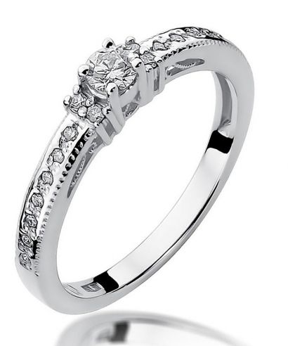 Prsteň Bonore - Biele Zlato 585 - Diamant 0,13 ct