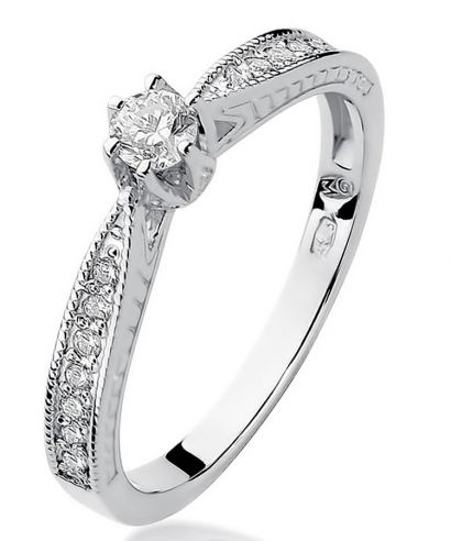 Prsteň Bonore - Biele Zlato 585 - Diamant 0,15 ct