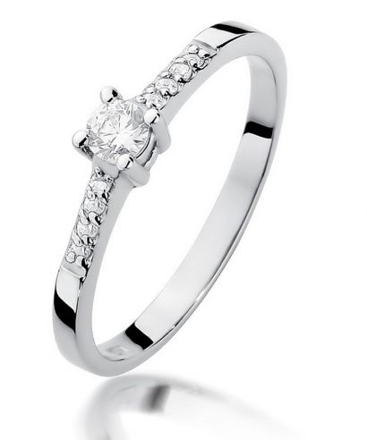 Prsteň Bonore - Biele Zlato 585 - Diamant 0,15 ct