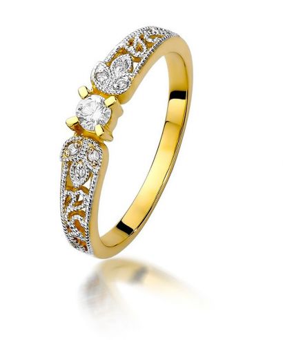 Prsteň Bonore - Zlato 585 - Diamant 0,1 ct