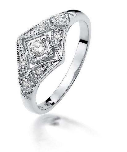 Prsteň Bonore - Biele Zlato 585 - Diamant 0,1 ct