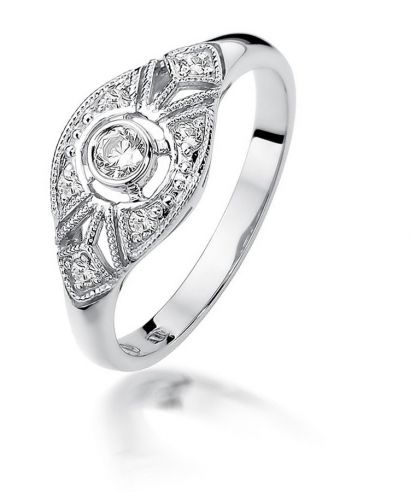Prsteň Bonore - Biele Zlato 585 - Diamant 0,1 ct