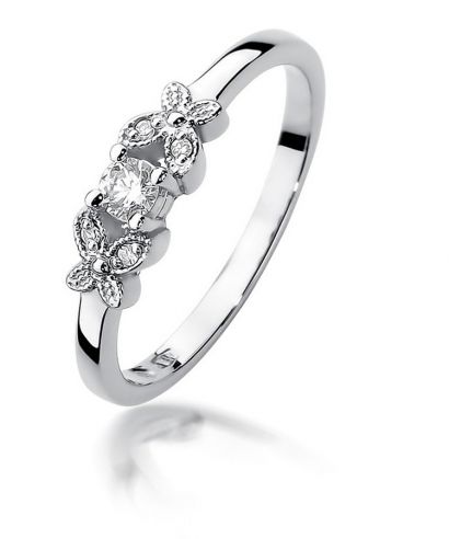 Prsteň Bonore - Biele Zlato 585 - Diamant 0,1 ct
