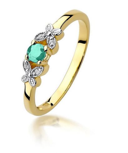Prsteň Bonore - Zlato 585 - Smaragd 0,15 ct