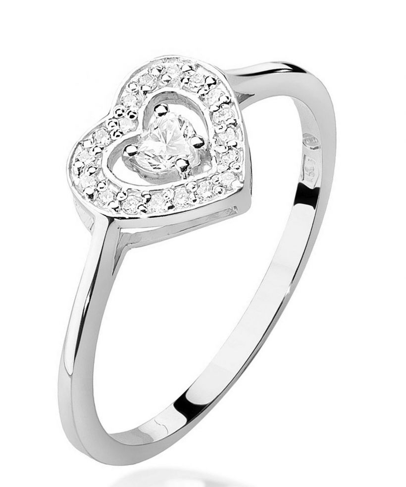Prsteň Bonore - Biele Zlato 585 - Diamant 0,1 ct