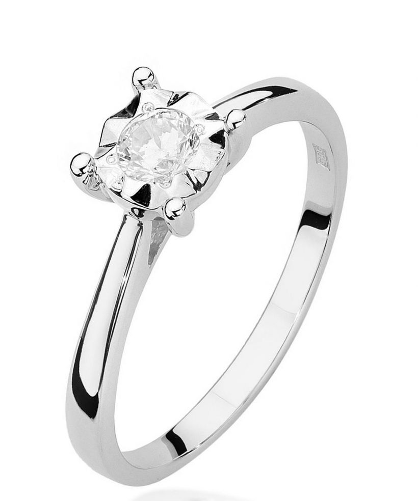 Prsteň Bonore - Biele Zlato 585 - Diamant 0,2 ct