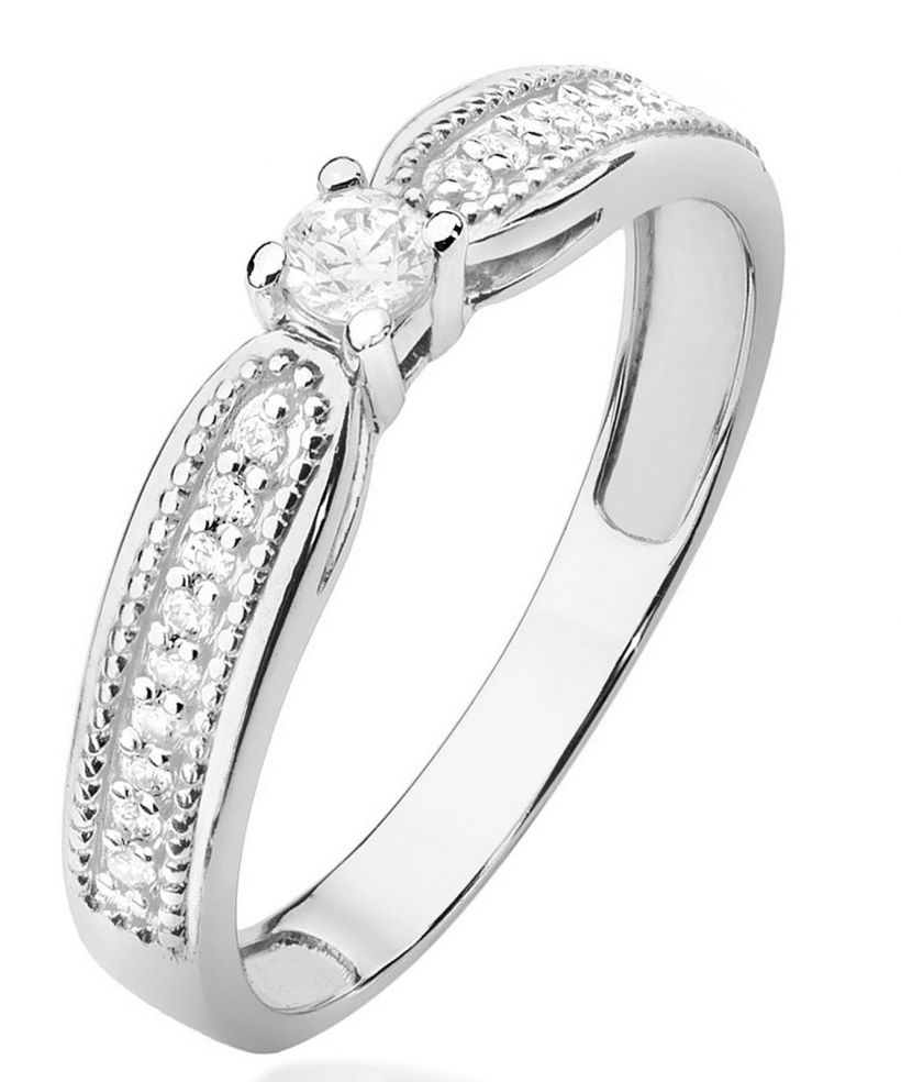 Prsteň Bonore - Biele Zlato 585 - Diamant 0,08 ct