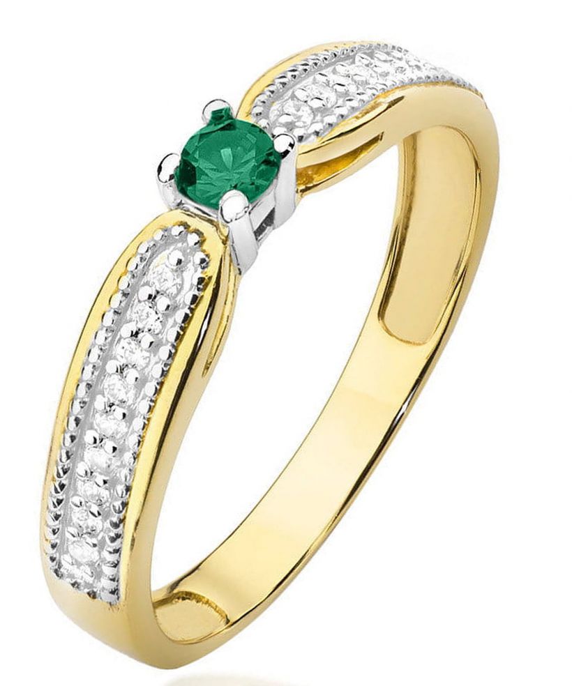 Prsteň Bonore - Zlato 585 - Smaragd 0,15 ct