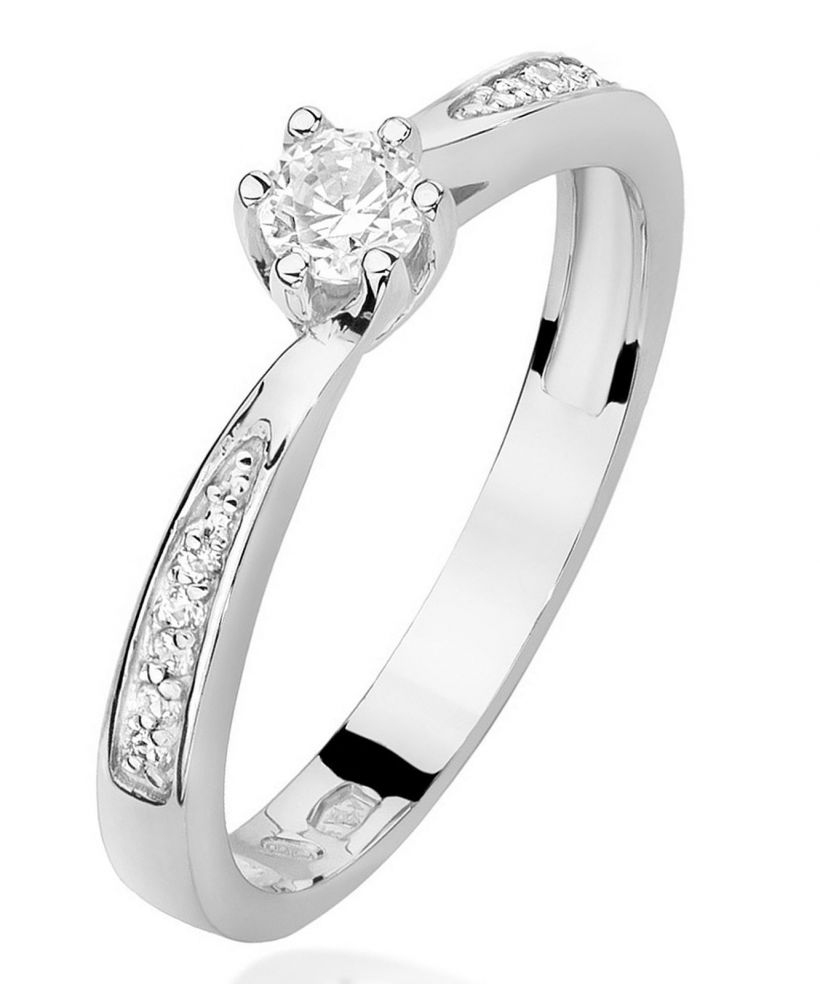 Prsteň Bonore - Biele Zlato 585 - Diamant 0,15 ct
