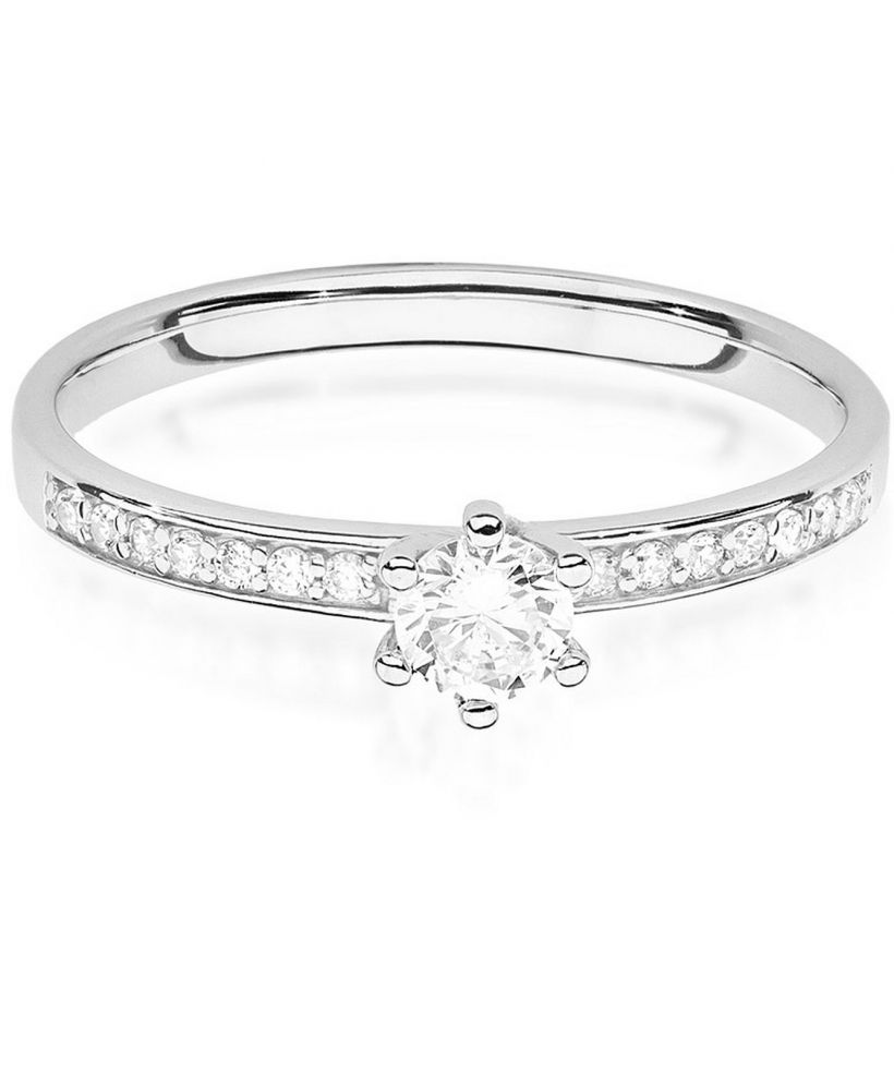 Prsteň Bonore - Biele Zlato 585 - Diamant 0,1 ct