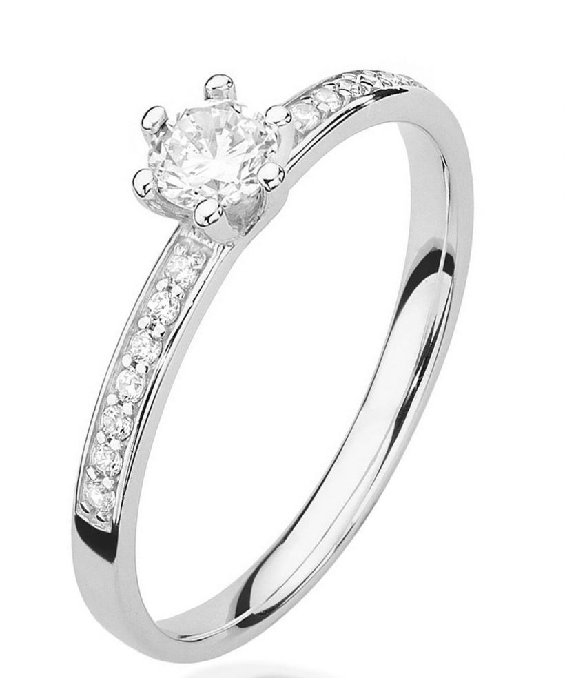 Prsteň Bonore - Biele Zlato 585 - Diamant 0,25 ct
