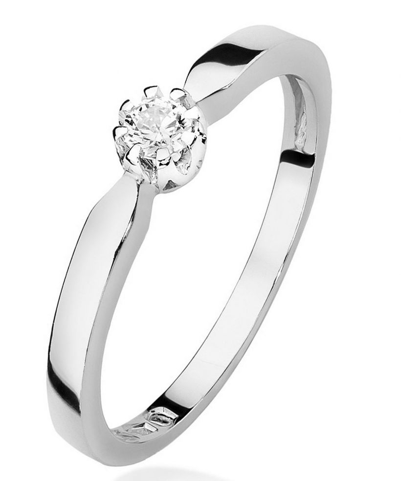 Prsteň Bonore - Biele Zlato 585 - Diamant 0,1 ct