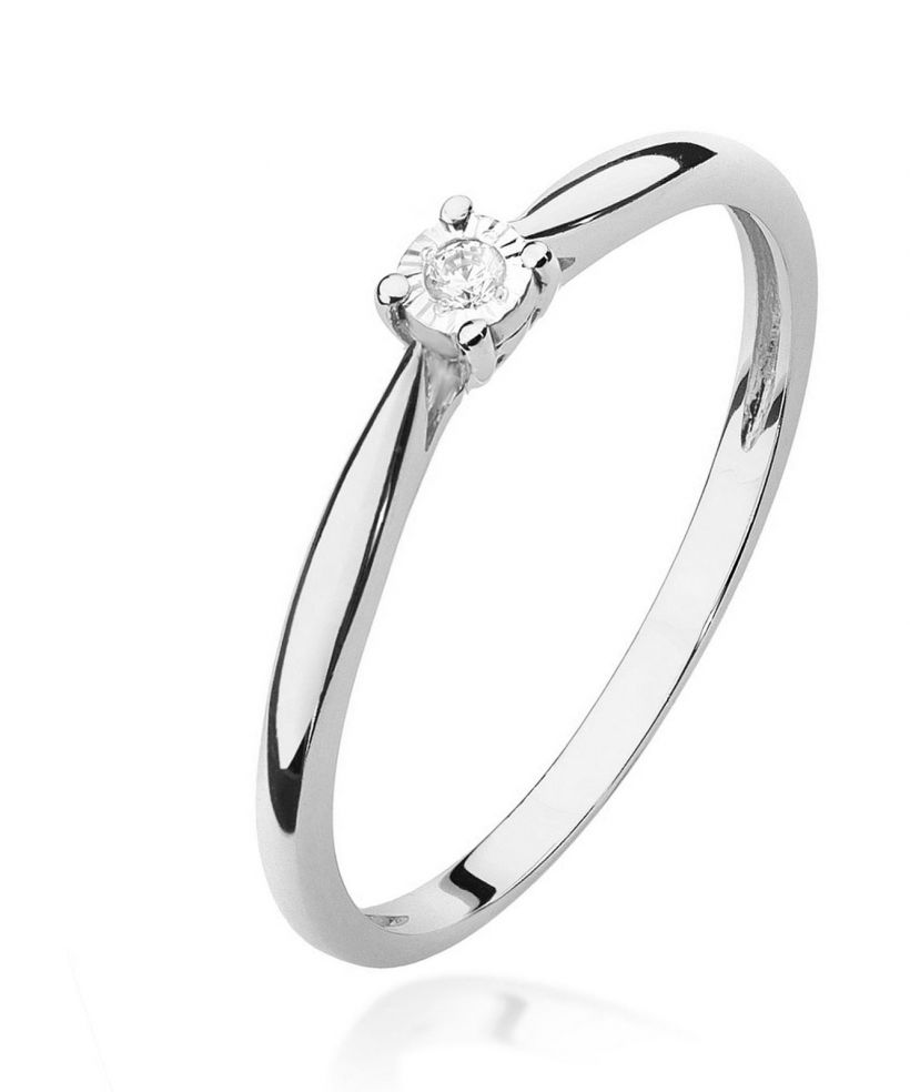 Prsteň Bonore - Biele Zlato 585 - Diamant 0,01 ct