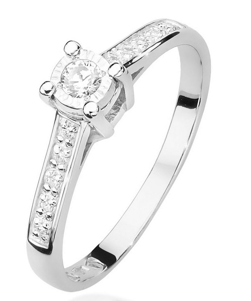 Prsteň Bonore - Biele Zlato 585 - Diamant 0,08 ct