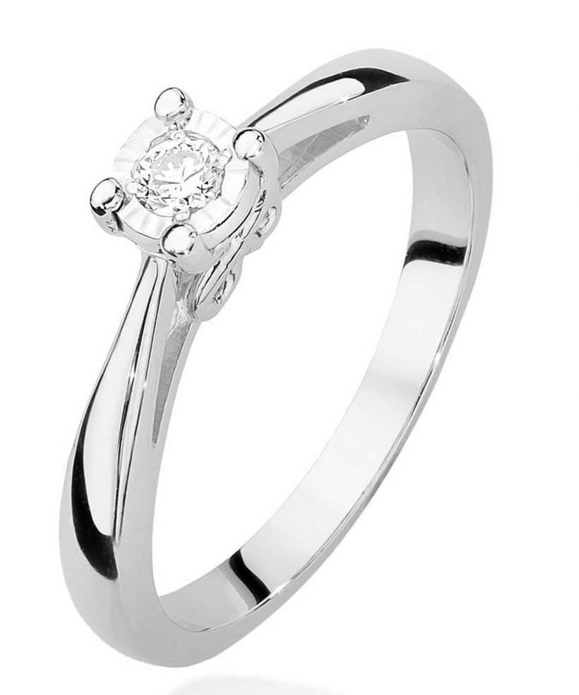 Prsteň Bonore - Biele Zlato 585 - Diamant 0,08 ct