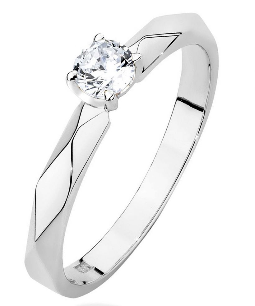 Prsteň Bonore - Biele Zlato 585 - Diamant 0,15 ct