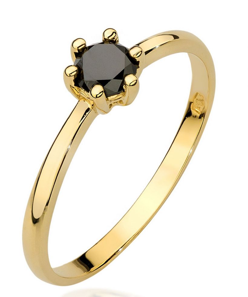 Prsteň Bonore - Zlato 585 - Čierny Diamant 0,3 ct