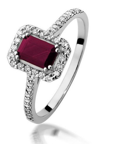 Prsteň Bonore - Biele Zlato 585 - Rubín 0,8 ct