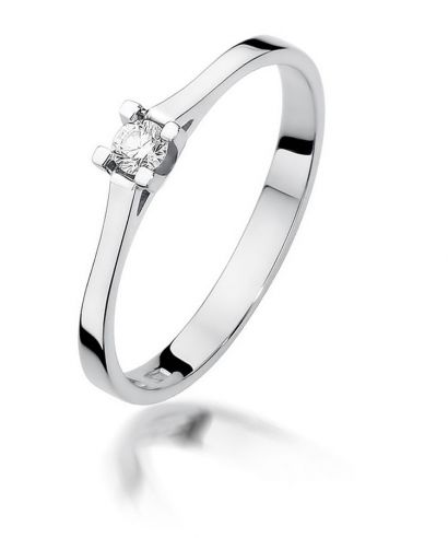 Prsteň Bonore - Biele Zlato 585 - Diamant 0,09 ct