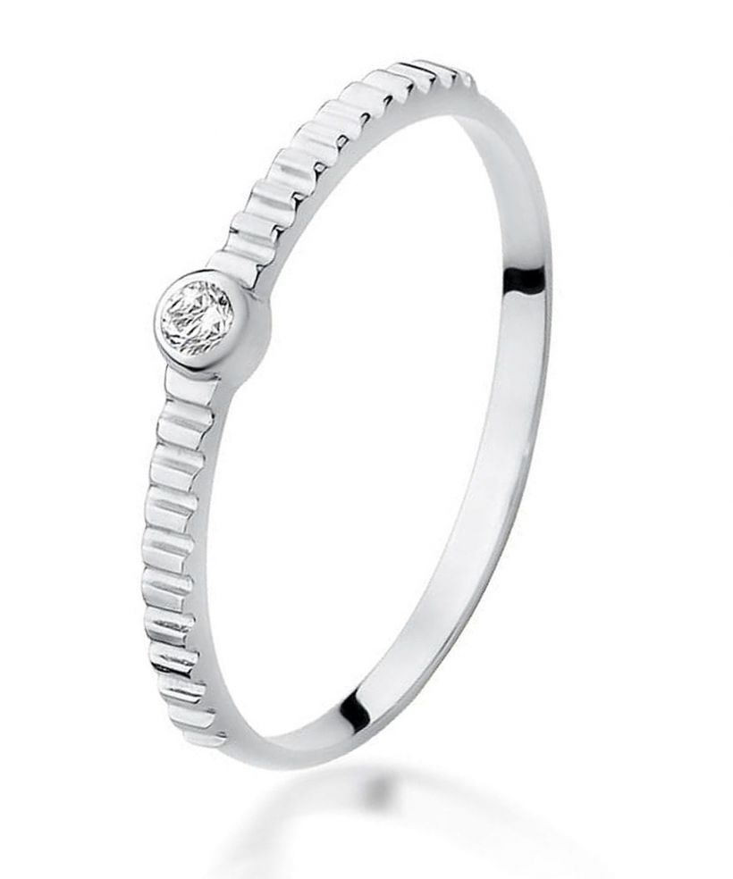 Prsteň Bonore - Biele Zlato 585 - Diamant 0,04 ct