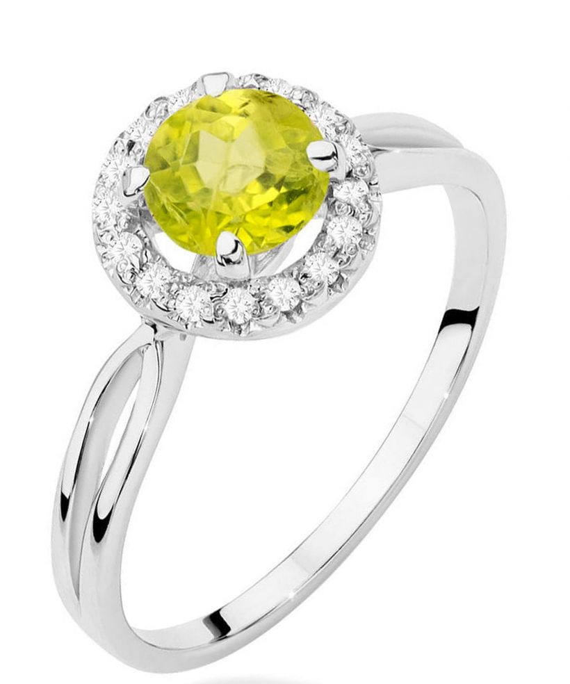 Prsteň Bonore - Biele Zlato 585 - Olivín 0,9 ct