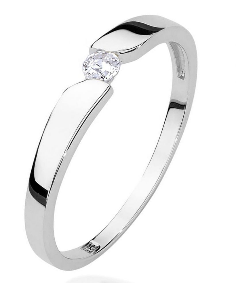 Prsteň Bonore - Biele Zlato 585 - Diamant 0,08 ct