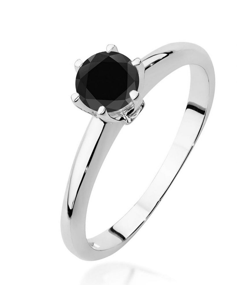 Prsteň Bonore - Biele Zlato 585 - Čierny Diamant 0,5 ct