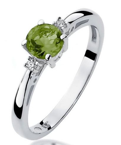 Prsteň Bonore - Biele Zlato 585 - Olivín 0,6 ct