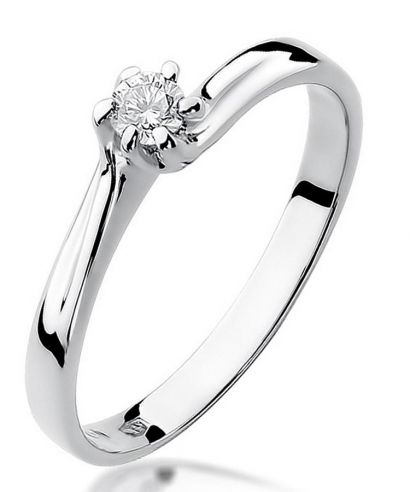 Prsteň Bonore - Biele Zlato 585 - Diamant 0,1 ct