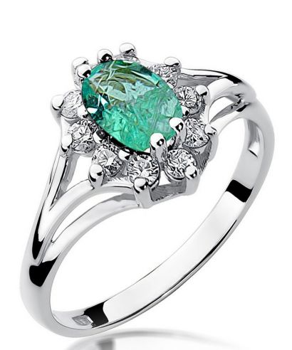 Prsteň Bonore - Biele Zlato 585 - Smaragd 0,8 ct