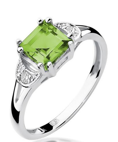 Prsteň Bonore - Biele Zlato 585 - Olivín 1,1 ct
