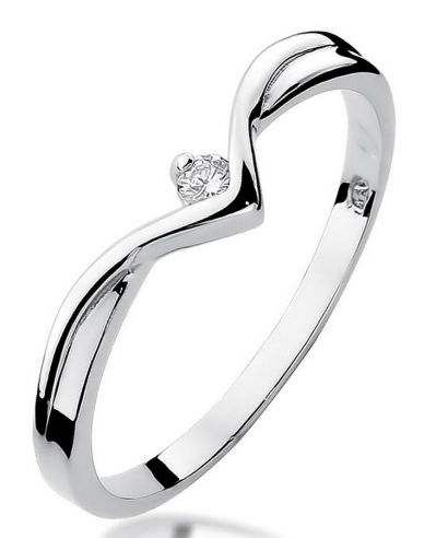 Prsteň Bonore - Biele Zlato 585 - Diamant 0,04 ct