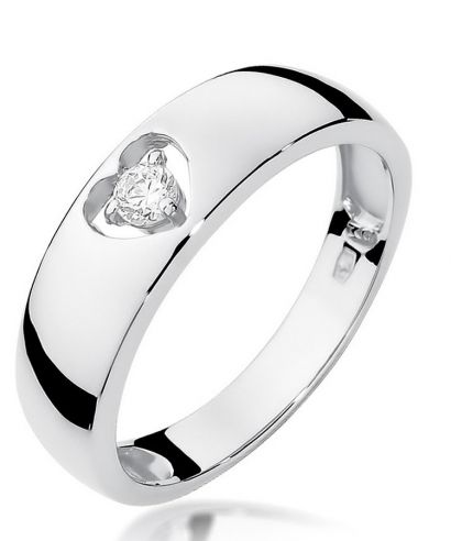 Prsteň Bonore - Biele Zlato 585 - Diamant 0,1 ct