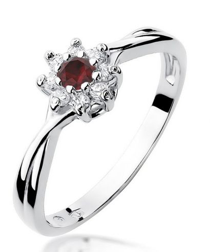 Prsteň Bonore - Biele Zlato 585 - Rubín 0,15 ct